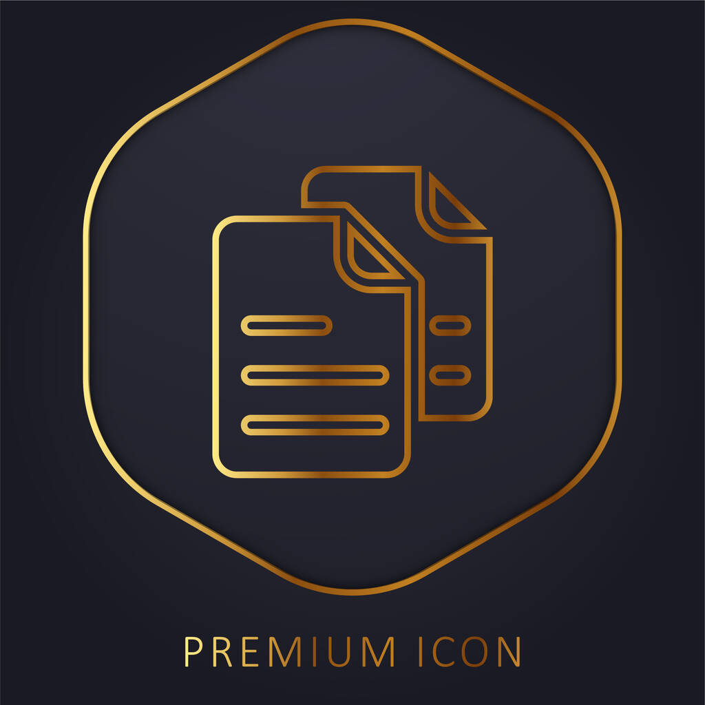 Archives ligne d'or logo premium ou icône - Vecteur, image