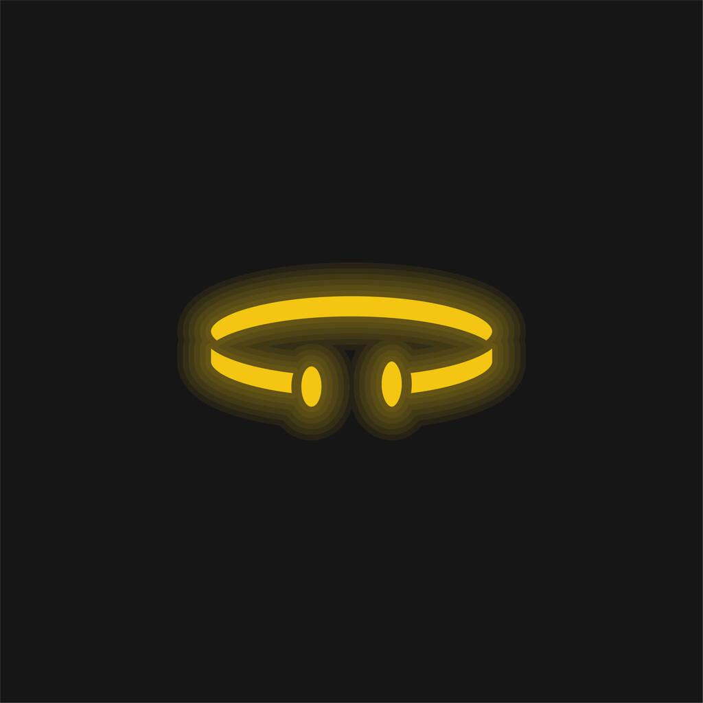 Náramek žlutá zářící neonová ikona - Vektor, obrázek