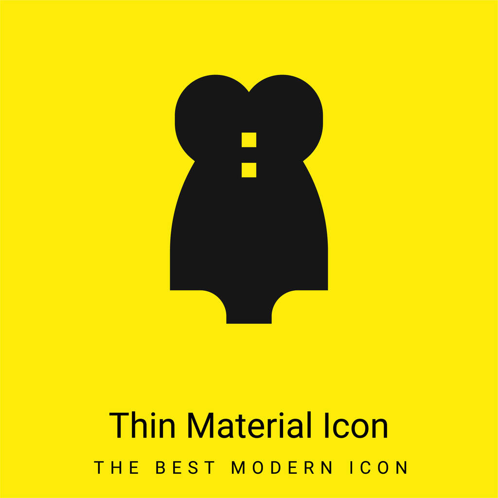 Bodysuit mínimo icono de material amarillo brillante - Vector, imagen