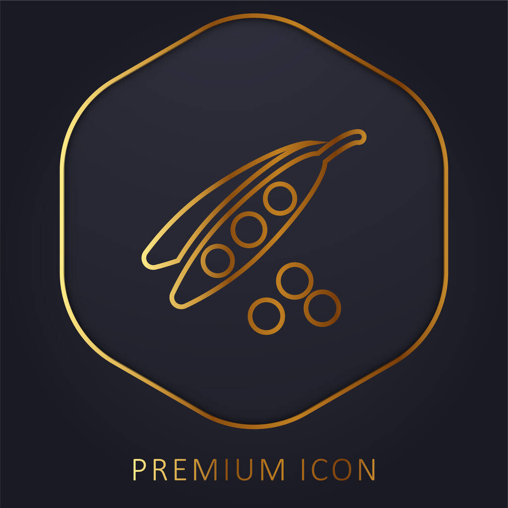 Sementes de feijão linha dourada logotipo premium ou ícone - Vetor, Imagem