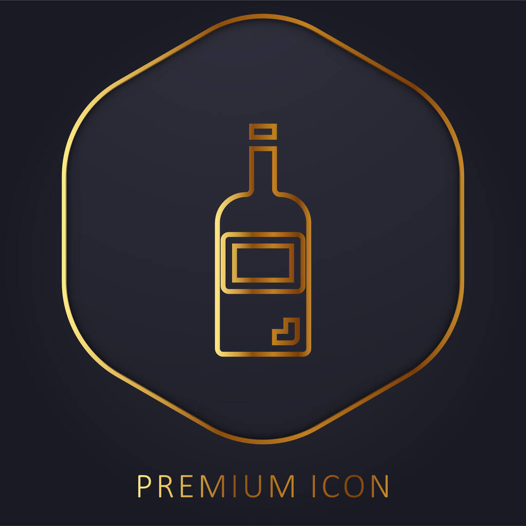 Botella de línea dorada logotipo premium o icono - Vector, Imagen