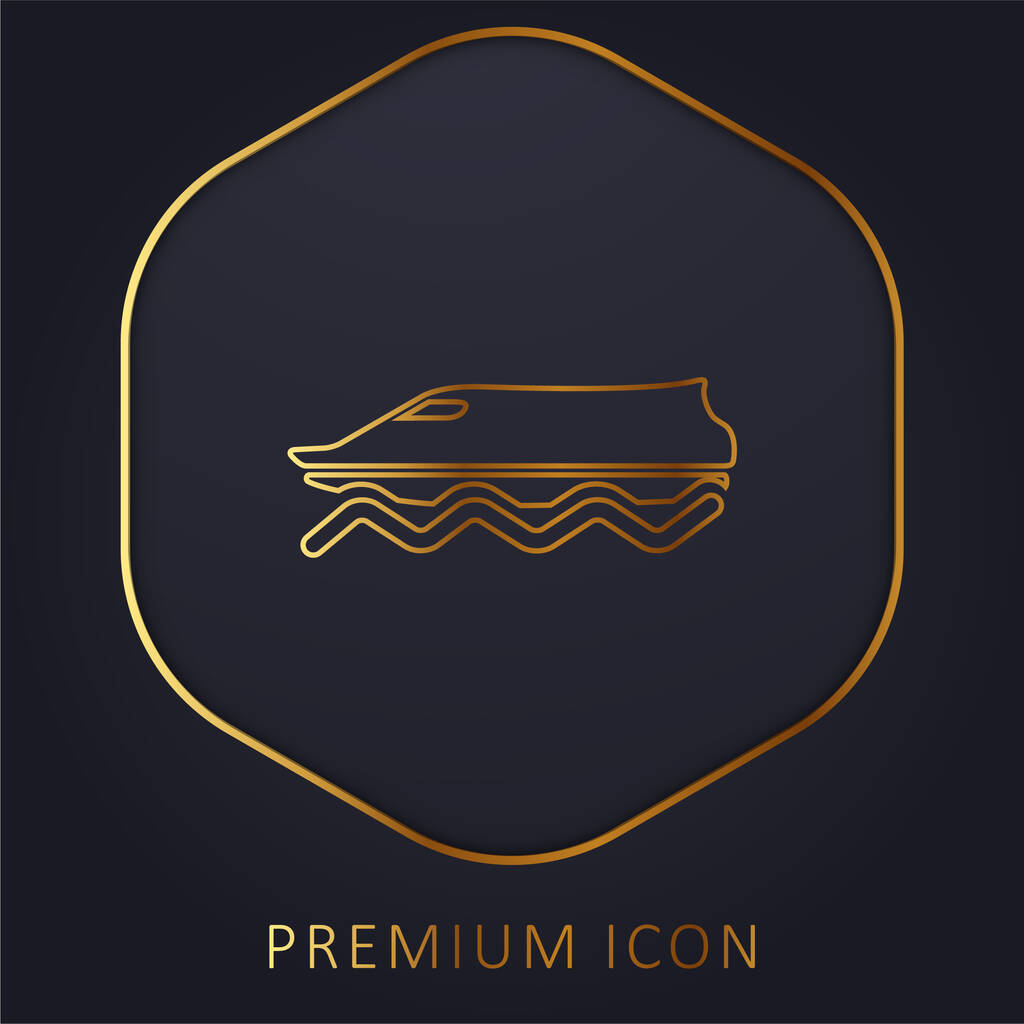 Boot Op Water gouden lijn premium logo of pictogram - Vector, afbeelding
