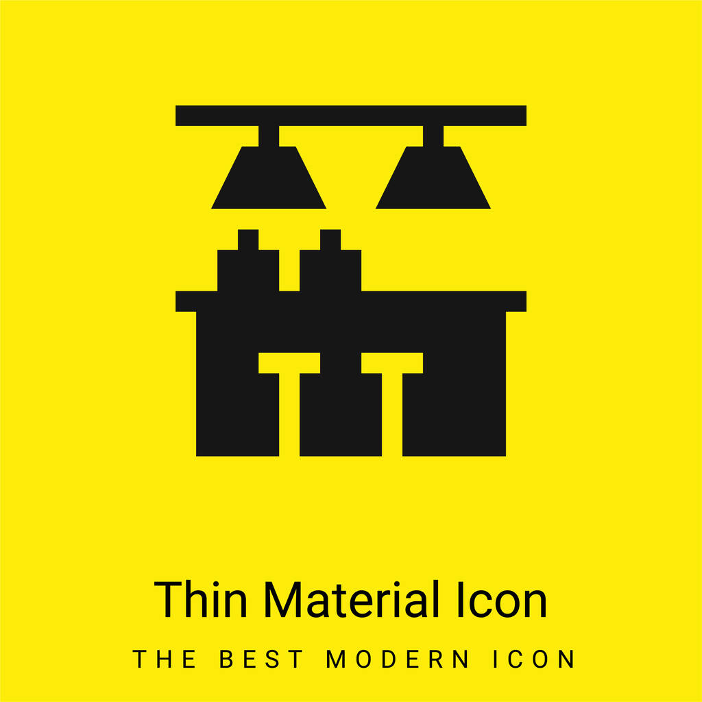 Ícone de material amarelo brilhante mínimo da barra - Vetor, Imagem
