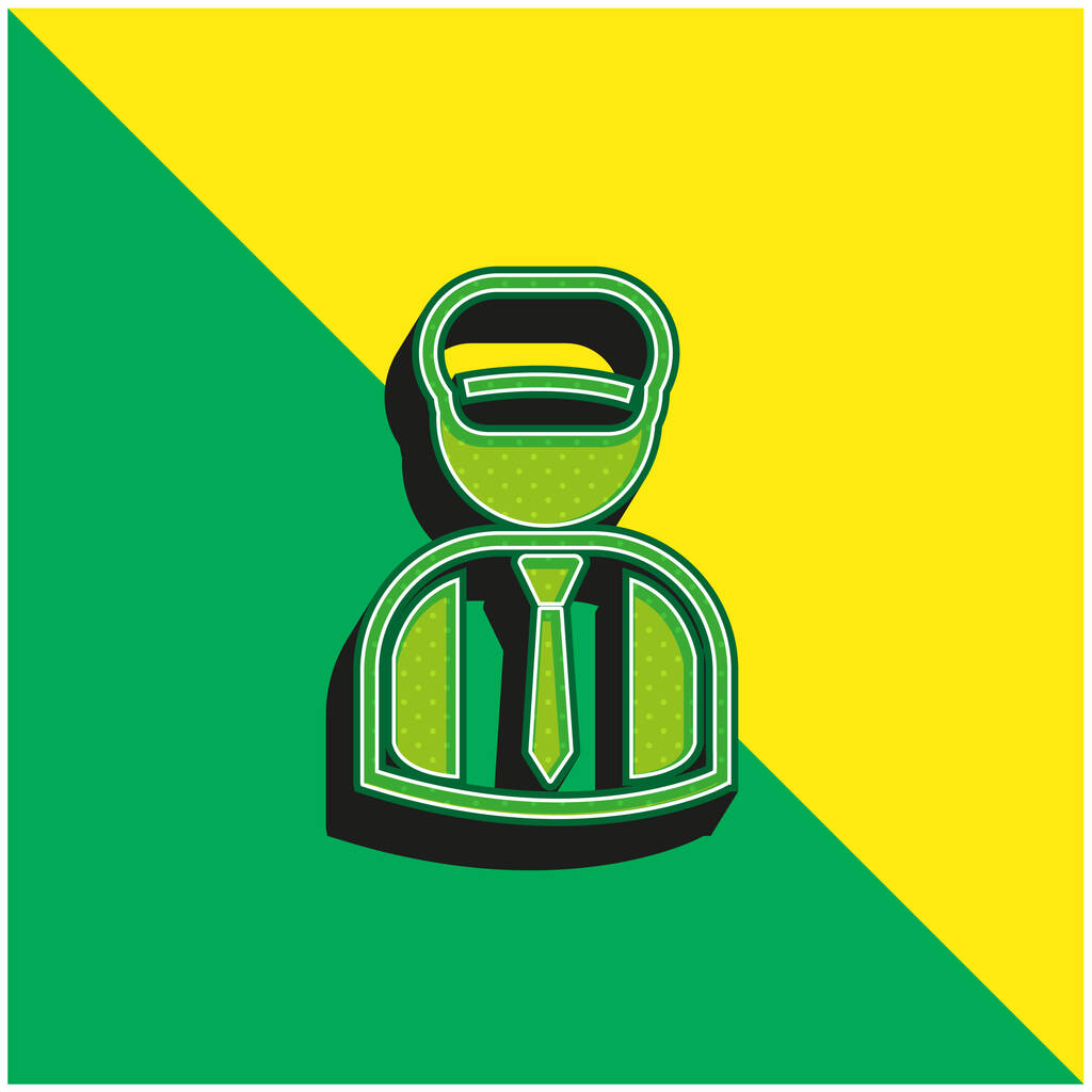 Бухгалтер Зеленый и желтый современный 3D логотип векторной иконки - Вектор,изображение