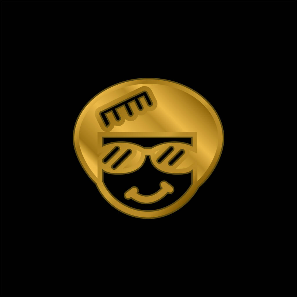 Afro banhado a ouro ícone metálico ou vetor logotipo - Vetor, Imagem