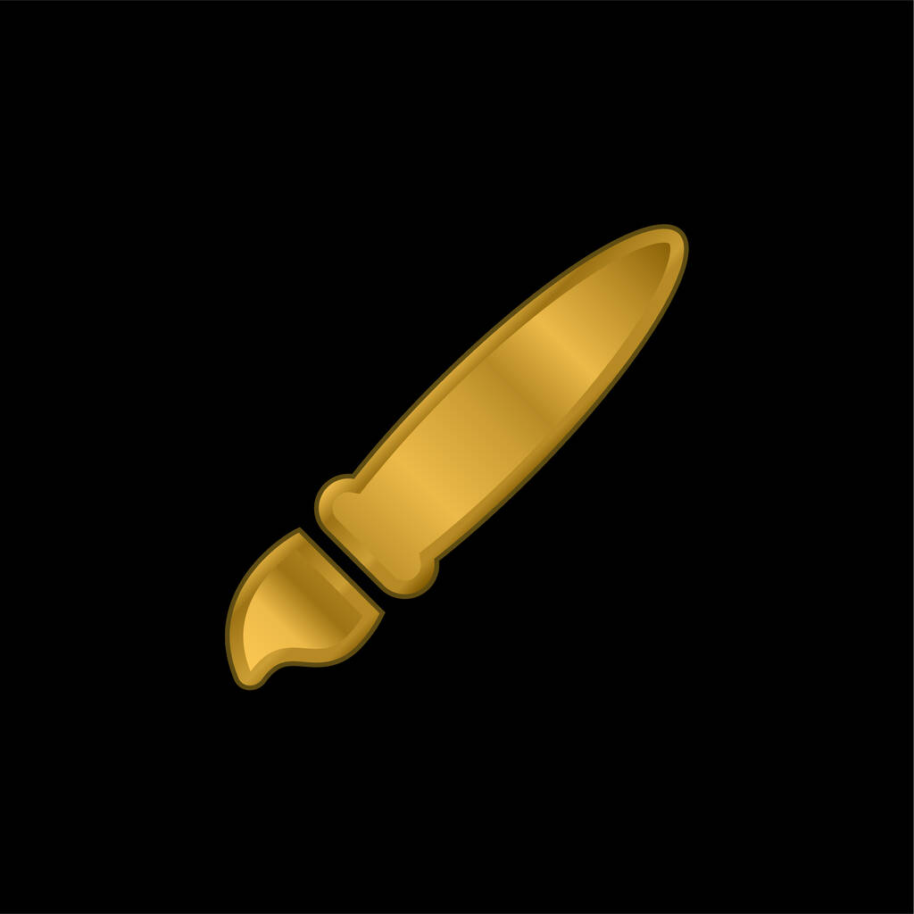Herramienta de artista chapado en oro icono metálico o logo vector - Vector, Imagen