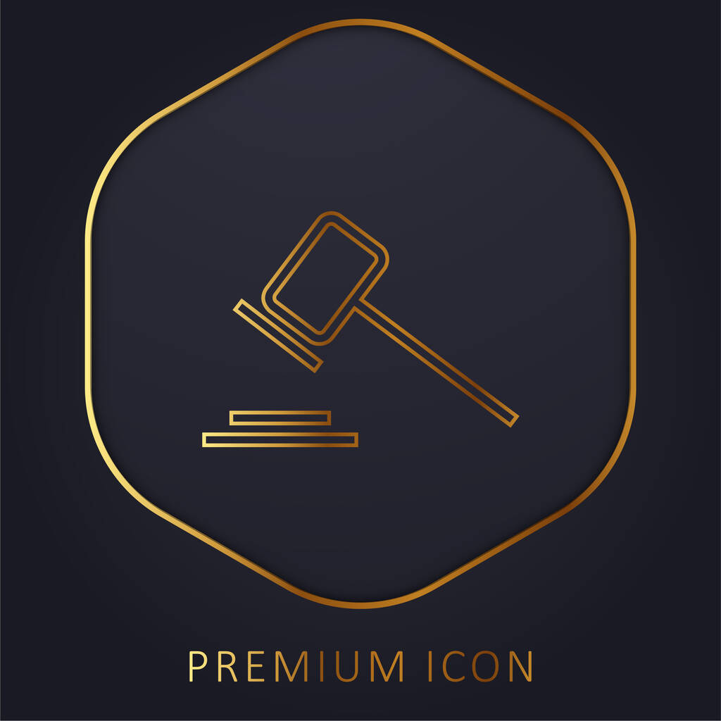 Licytacja złotej linii logo premium lub ikona - Wektor, obraz