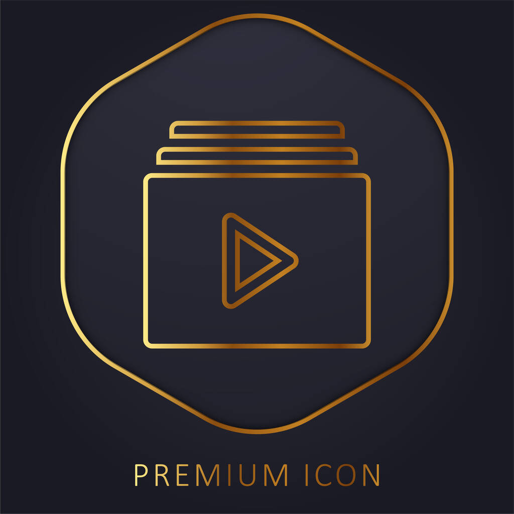 Логотип или значок золотой линии альбома - Вектор,изображение