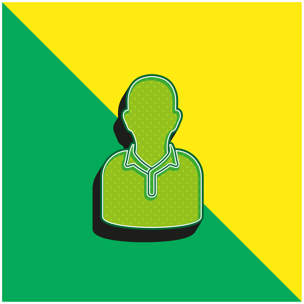 Sportovec Zelená a žlutá moderní 3D vektorové logo ikony - Vektor, obrázek