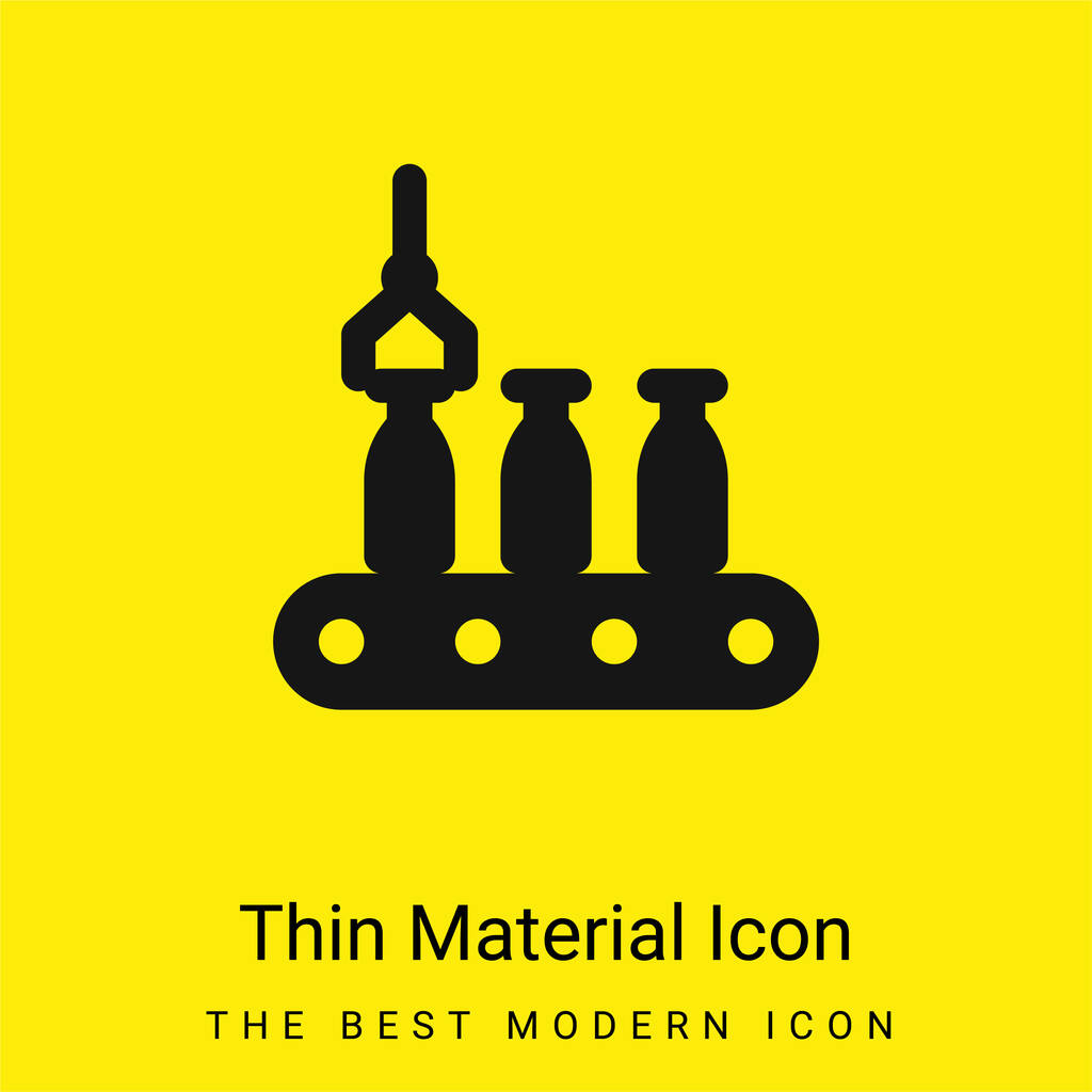 Linha de montagem mínima amarelo brilhante ícone de material - Vetor, Imagem