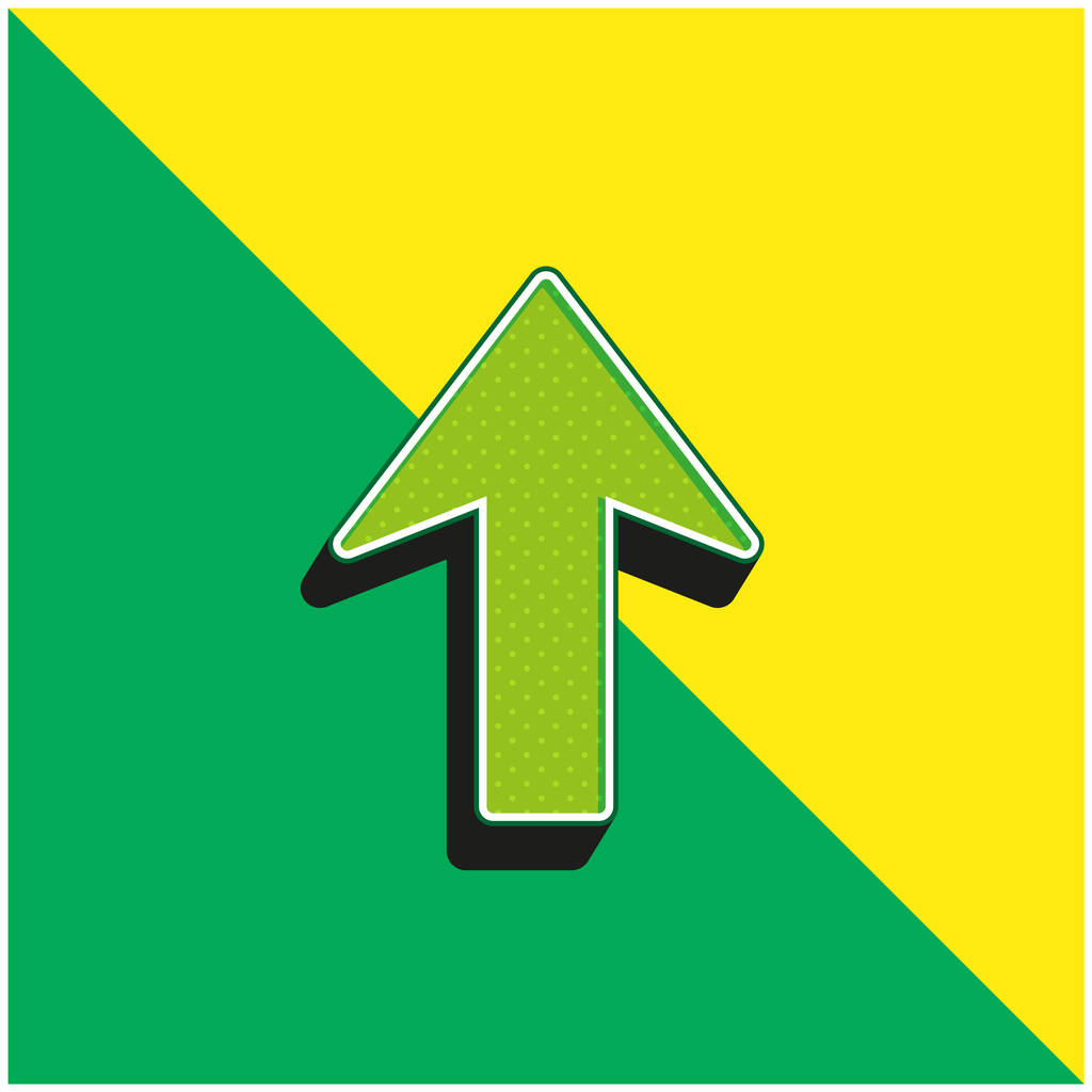 Pijl Omhoog Groen en geel modern 3D vector icoon logo - Vector, afbeelding