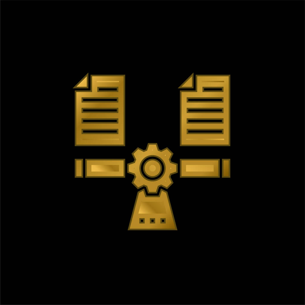 Balancing vergoldeten metallischen Symbol oder Logo-Vektor - Vektor, Bild