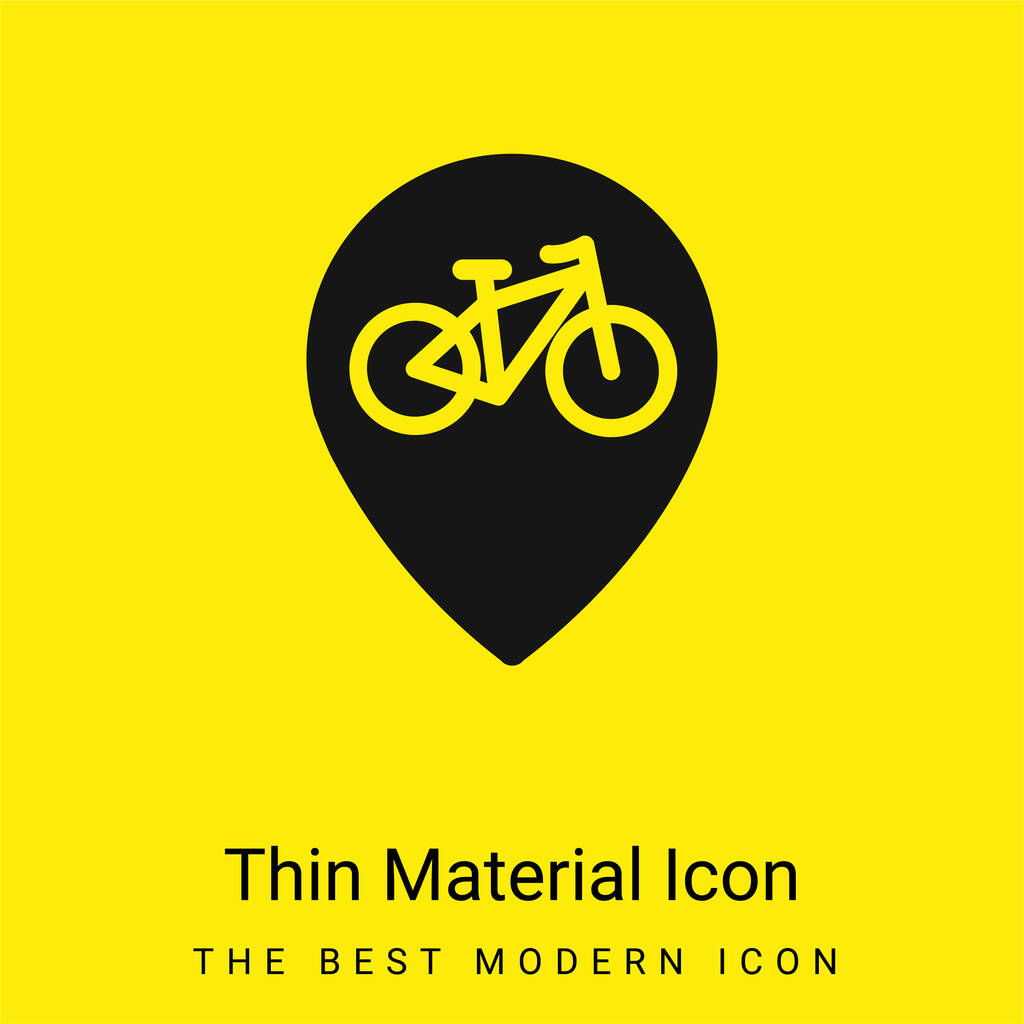 Kerékpár zóna jel minimális világos sárga anyag ikon - Vektor, kép