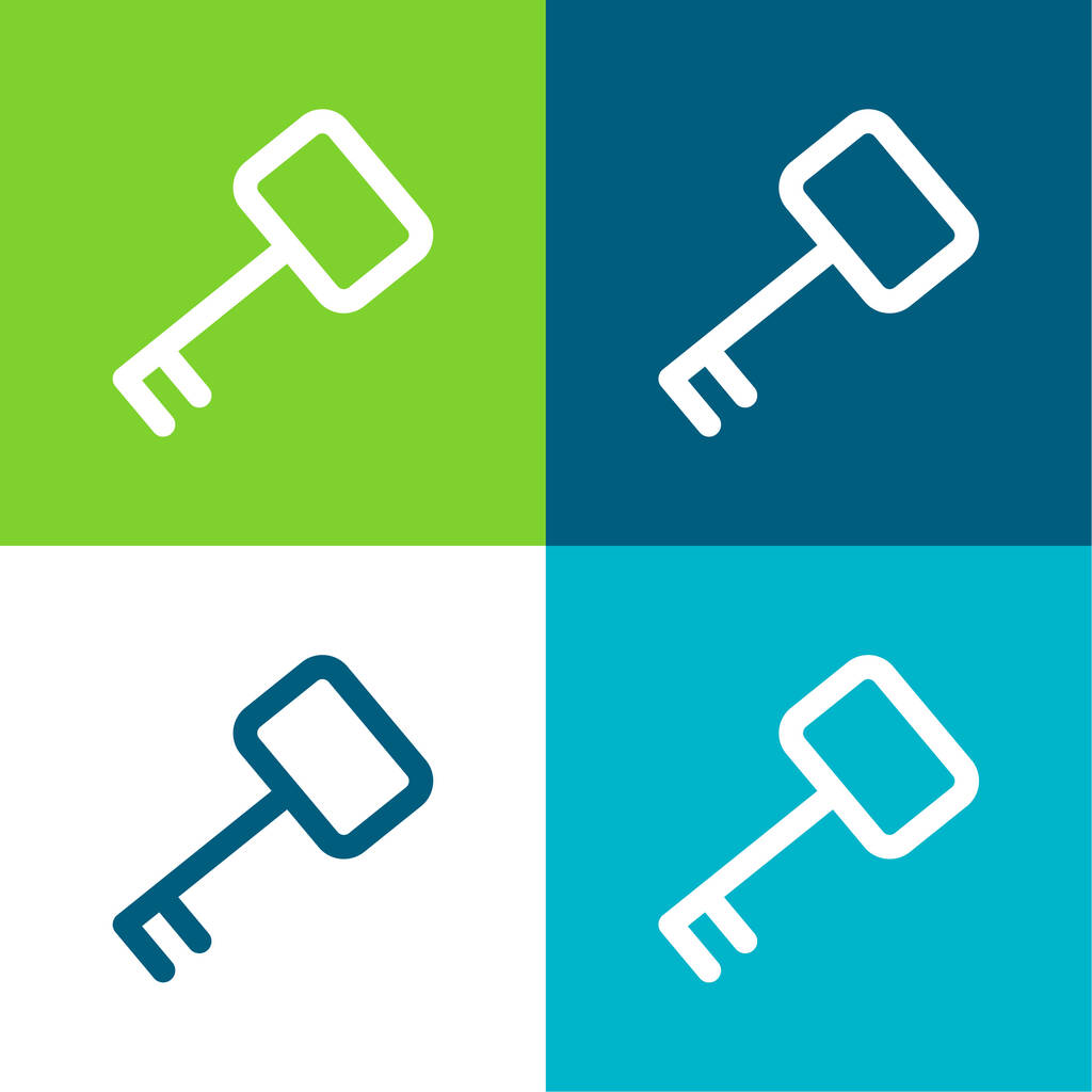 Access Key Flat négy szín minimális ikon készlet - Vektor, kép