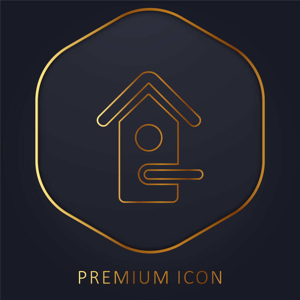 Madárház arany vonal prémium logó vagy ikon - Vektor, kép