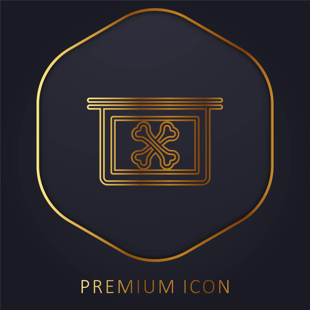 Logo o icona premium della linea dorata Bones X Ray Vision - Vettoriali, immagini