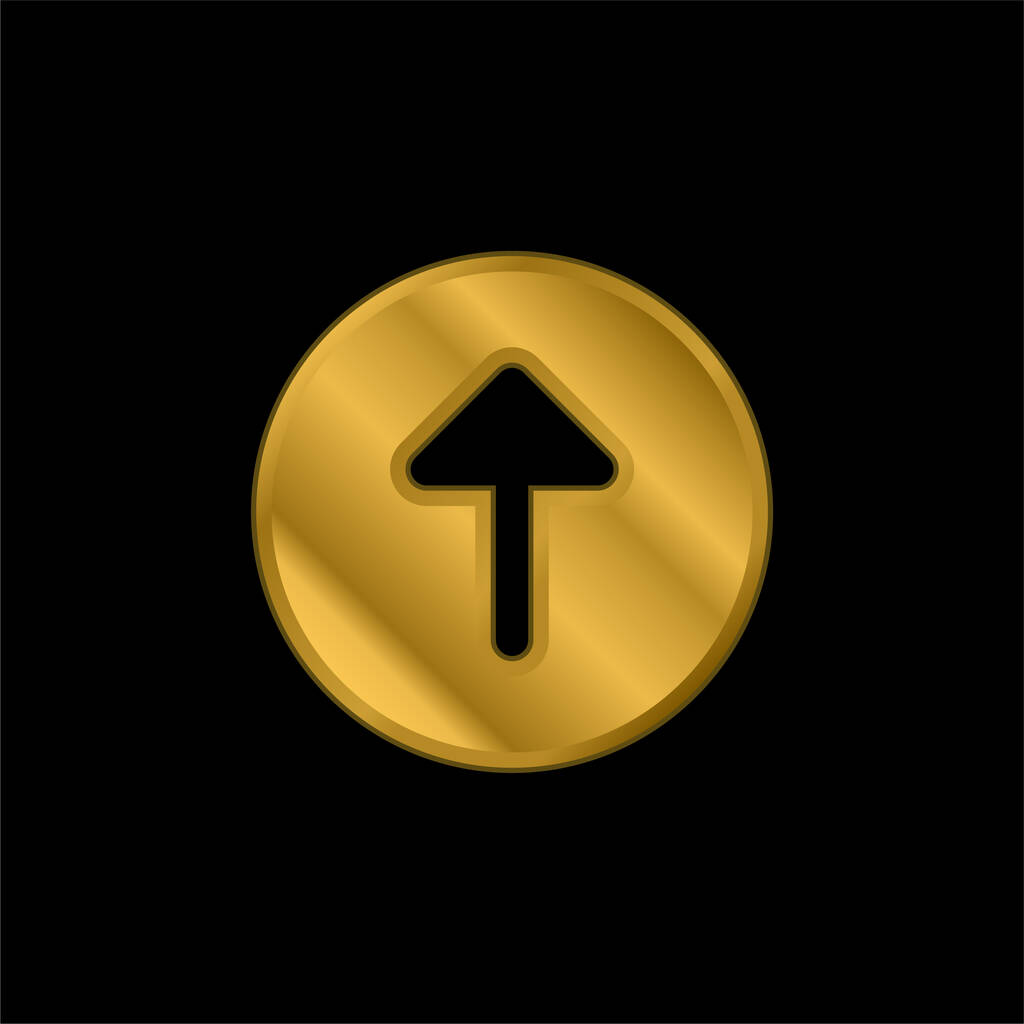 Flèche vers le haut plaqué or icône métallique ou logo vecteur - Vecteur, image