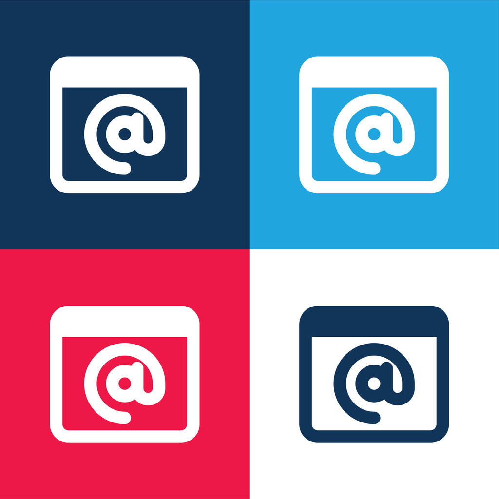 A segno blu e rosso quattro set di icone minime di colore - Vettoriali, immagini