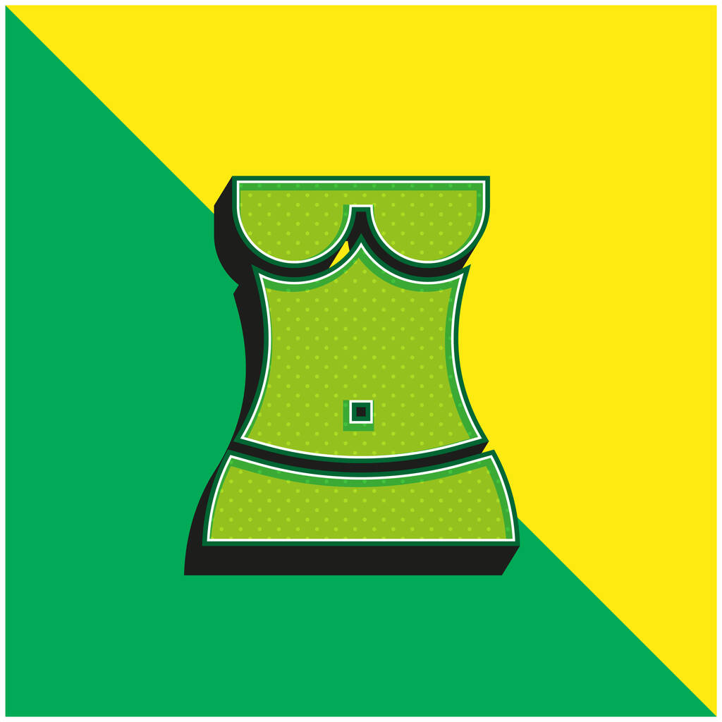 Σώμα Πράσινο και κίτρινο σύγχρονο 3d διάνυσμα εικονίδιο λογότυπο - Διάνυσμα, εικόνα