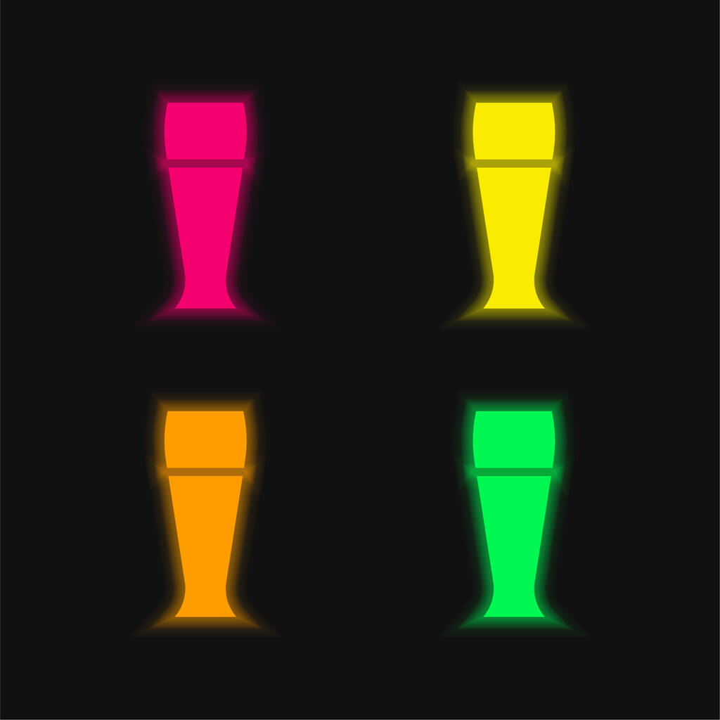 Μπύρα τεσσάρων χρωμάτων λαμπερό εικονίδιο διάνυσμα νέον - Διάνυσμα, εικόνα