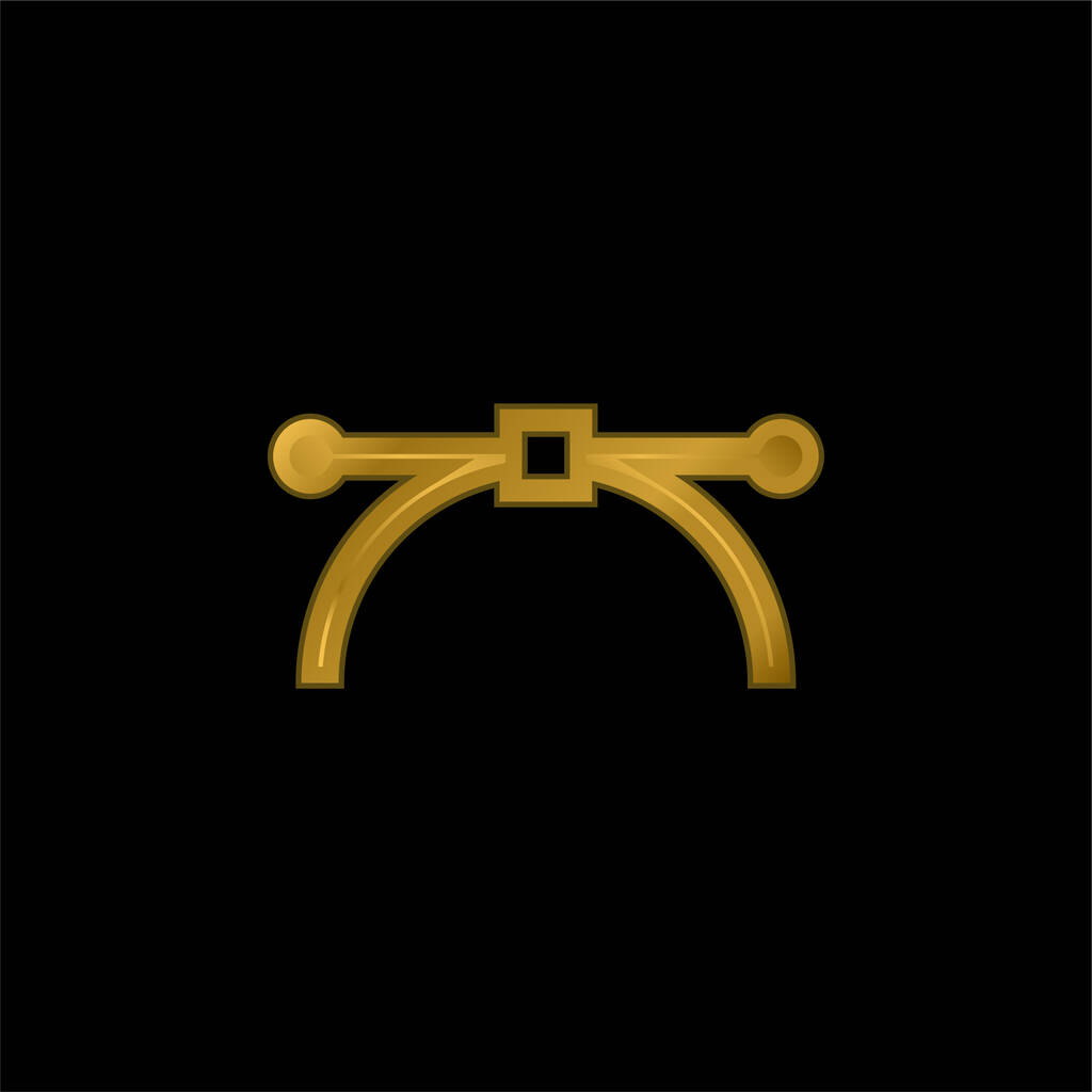 Anchor Point altın kaplama metalik simge veya logo vektörü - Vektör, Görsel