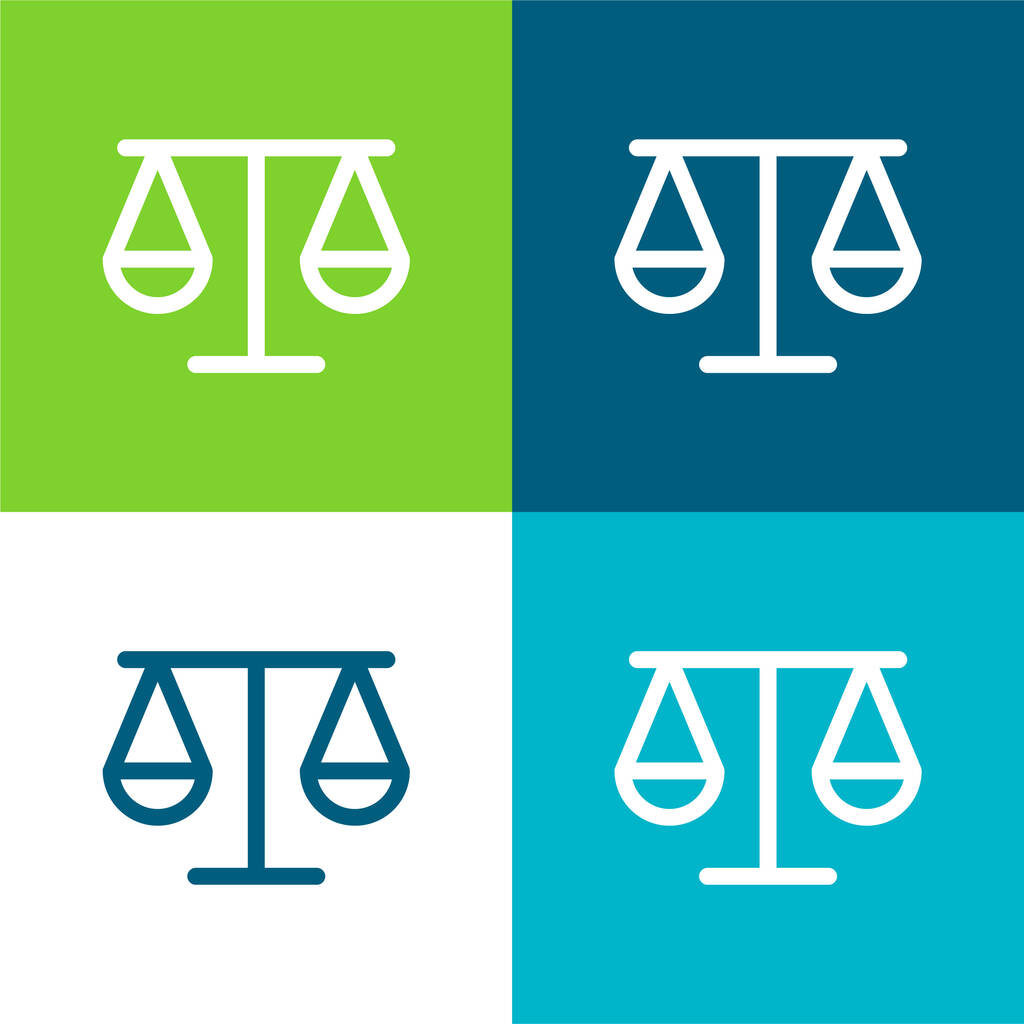 Balancing Scale Outline Flat four color minimal icon set - Vector, Image