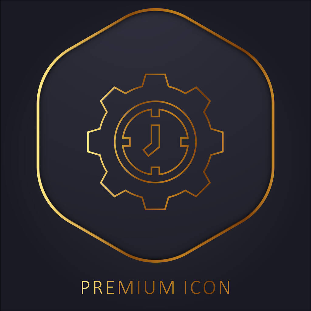 Ajuster le logo ou l'icône premium de la ligne dorée - Vecteur, image