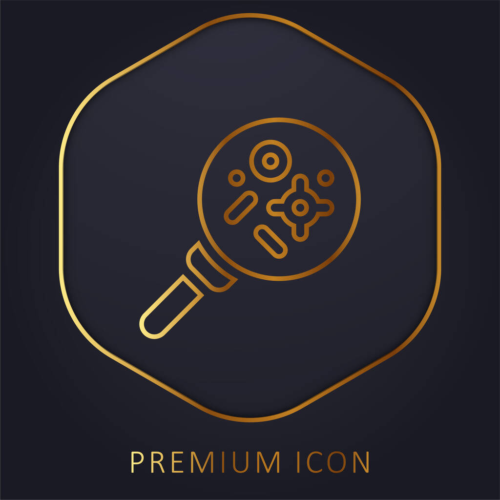 Bacteria golden line premium logo or icon - Vector, Image