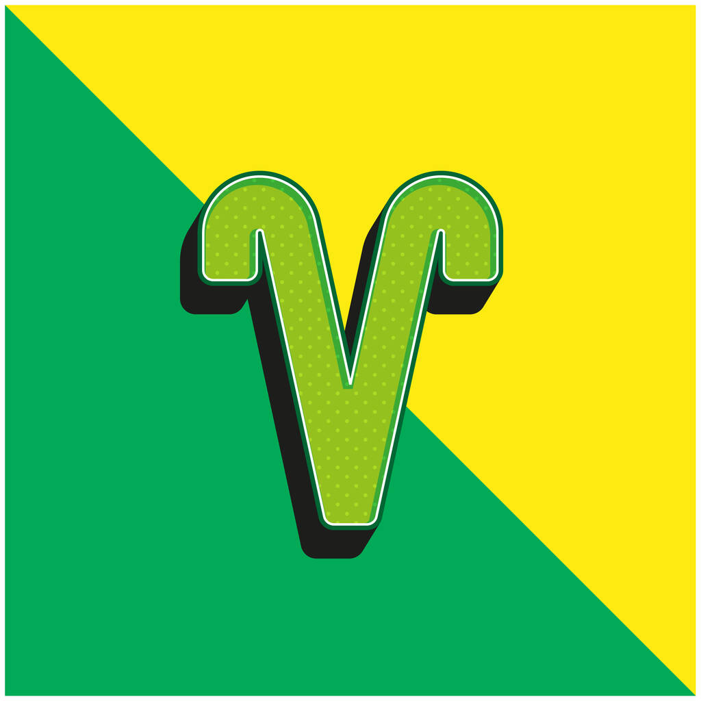 Aries Zelená a žlutá moderní 3D vektorové logo ikony - Vektor, obrázek