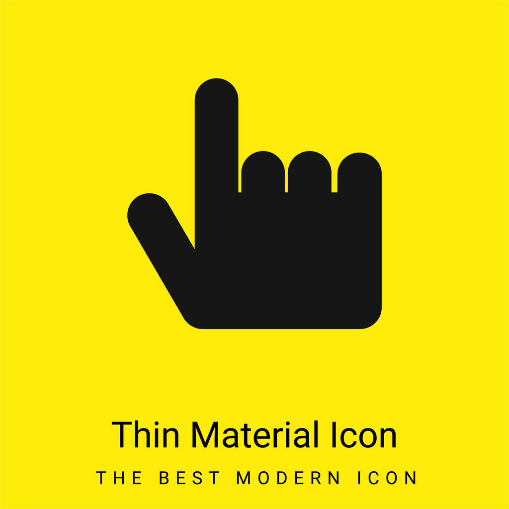 Fekete kéz felmutat minimális fényes sárga anyag ikon - Vektor, kép