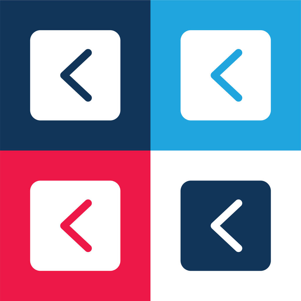Support bleu et rouge quatre couleurs minimum jeu d'icônes - Vecteur, image