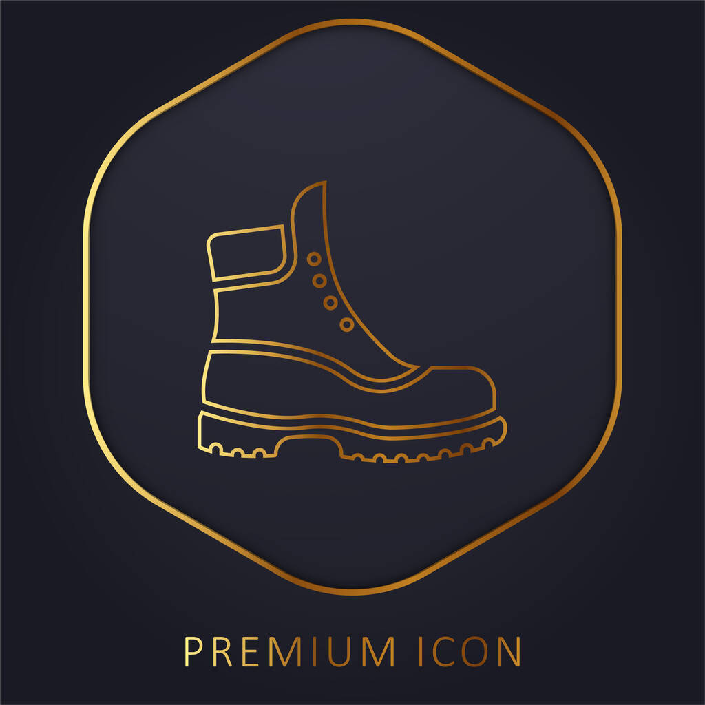 Złota linia Boot logo premium lub ikona - Wektor, obraz