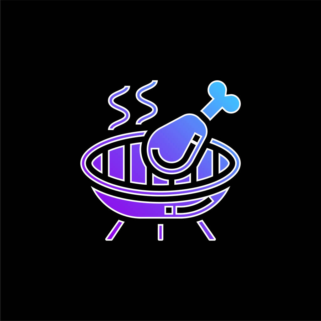 Barbecue blu gradiente icona vettoriale - Vettoriali, immagini