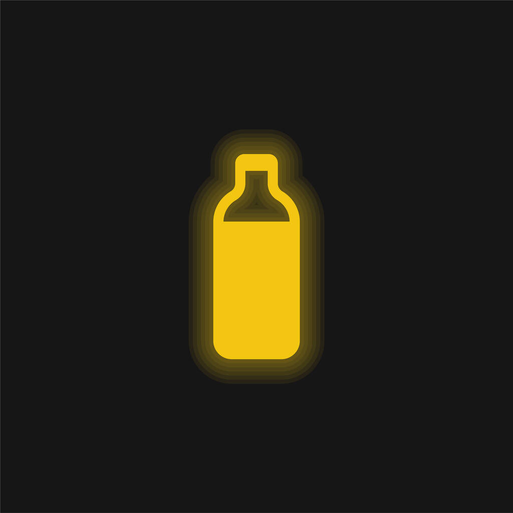 Flasche Voll gelb leuchtendes Neon-Symbol - Vektor, Bild