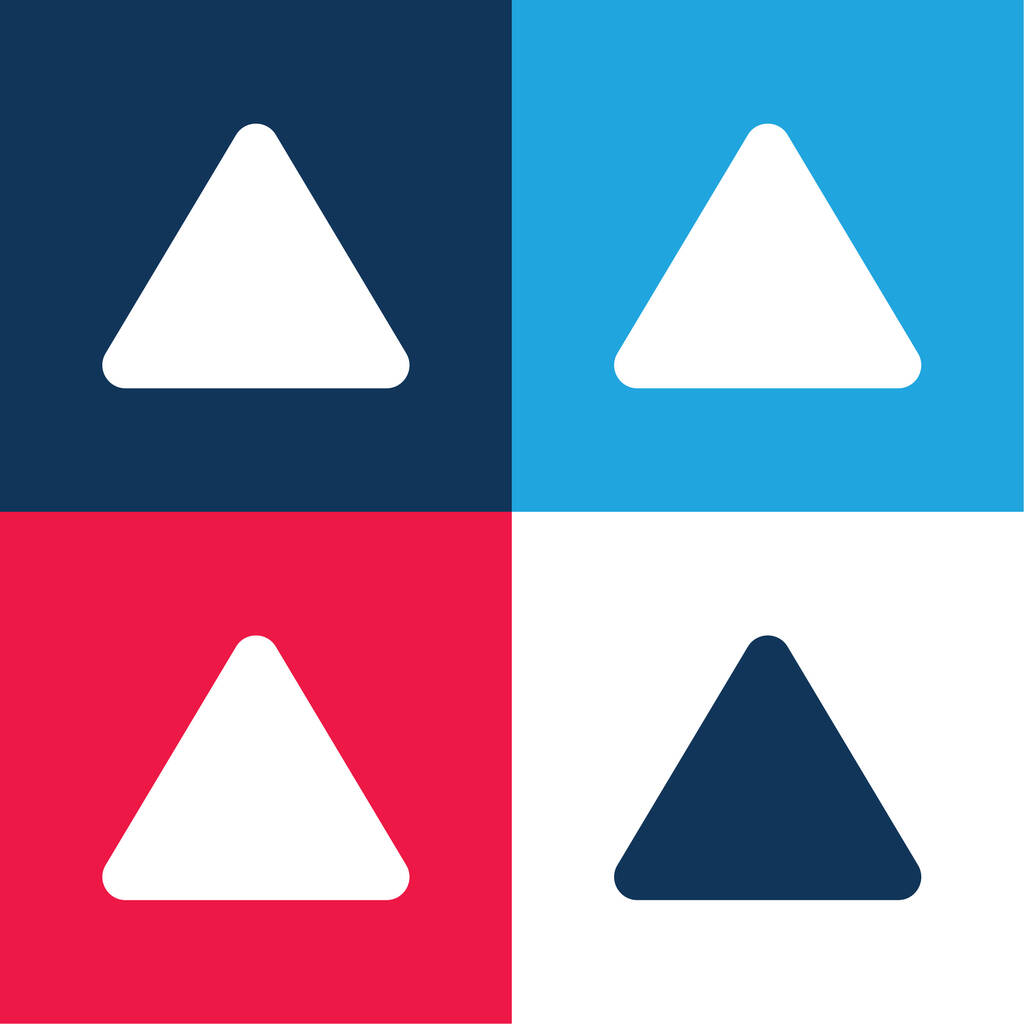 Ensemble d'icônes minimales bleu javel et rouge à quatre couleurs - Vecteur, image