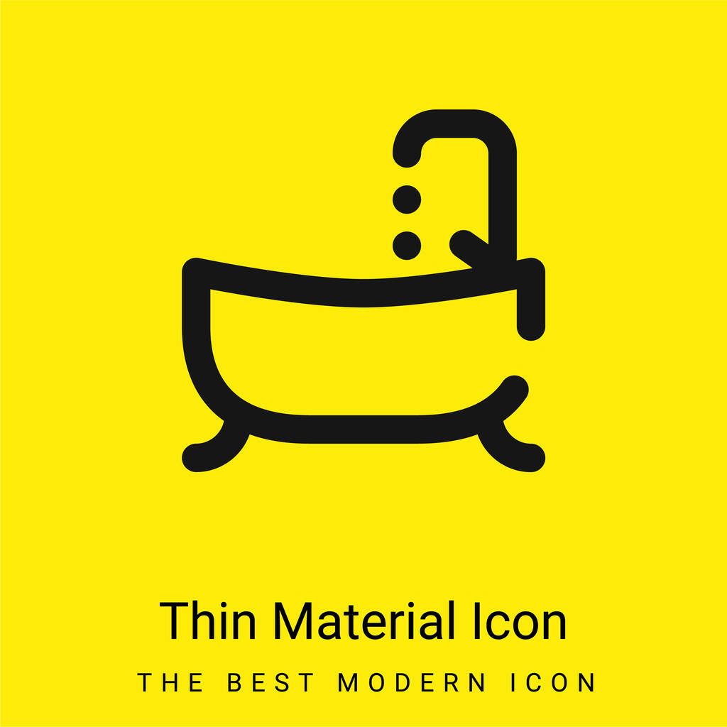 Icône matérielle jaune vif minimale salle de bain - Vecteur, image