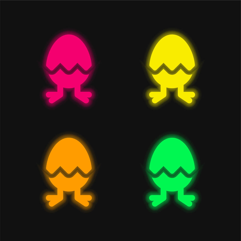 誕生4色輝くネオンベクトルアイコン - ベクター画像