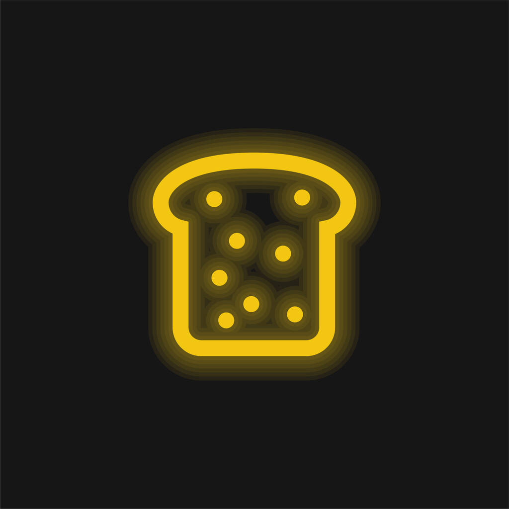 Ekmek sarısı parlak neon simgesi - Vektör, Görsel