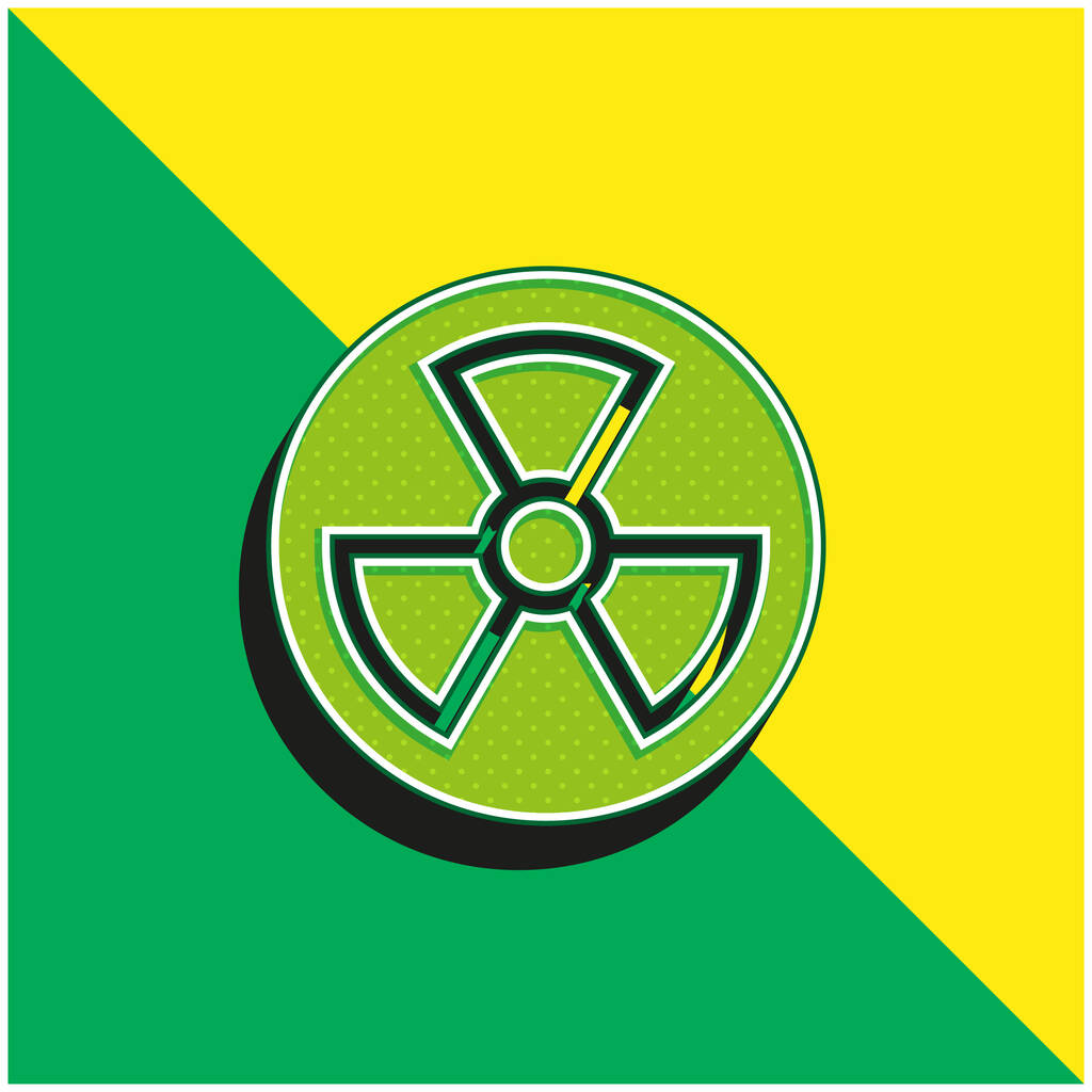 Atomowy Zielony i żółty nowoczesny ikona wektora 3D logo - Wektor, obraz