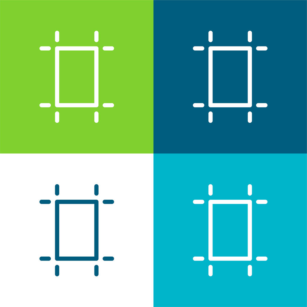 Artboard Flat čtyři barvy minimální ikona nastavena - Vektor, obrázek