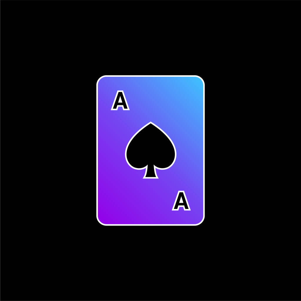 Ace Of Spades icône vectorielle de dégradé bleu - Vecteur, image