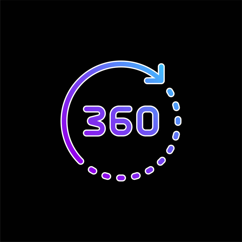 360 stopni niebieski gradient wektor ikona - Wektor, obraz