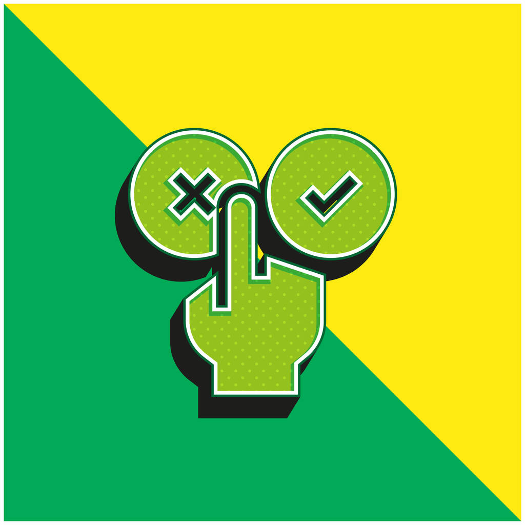 Mala revisión verde y amarillo moderno vector 3d icono del logotipo - Vector, Imagen