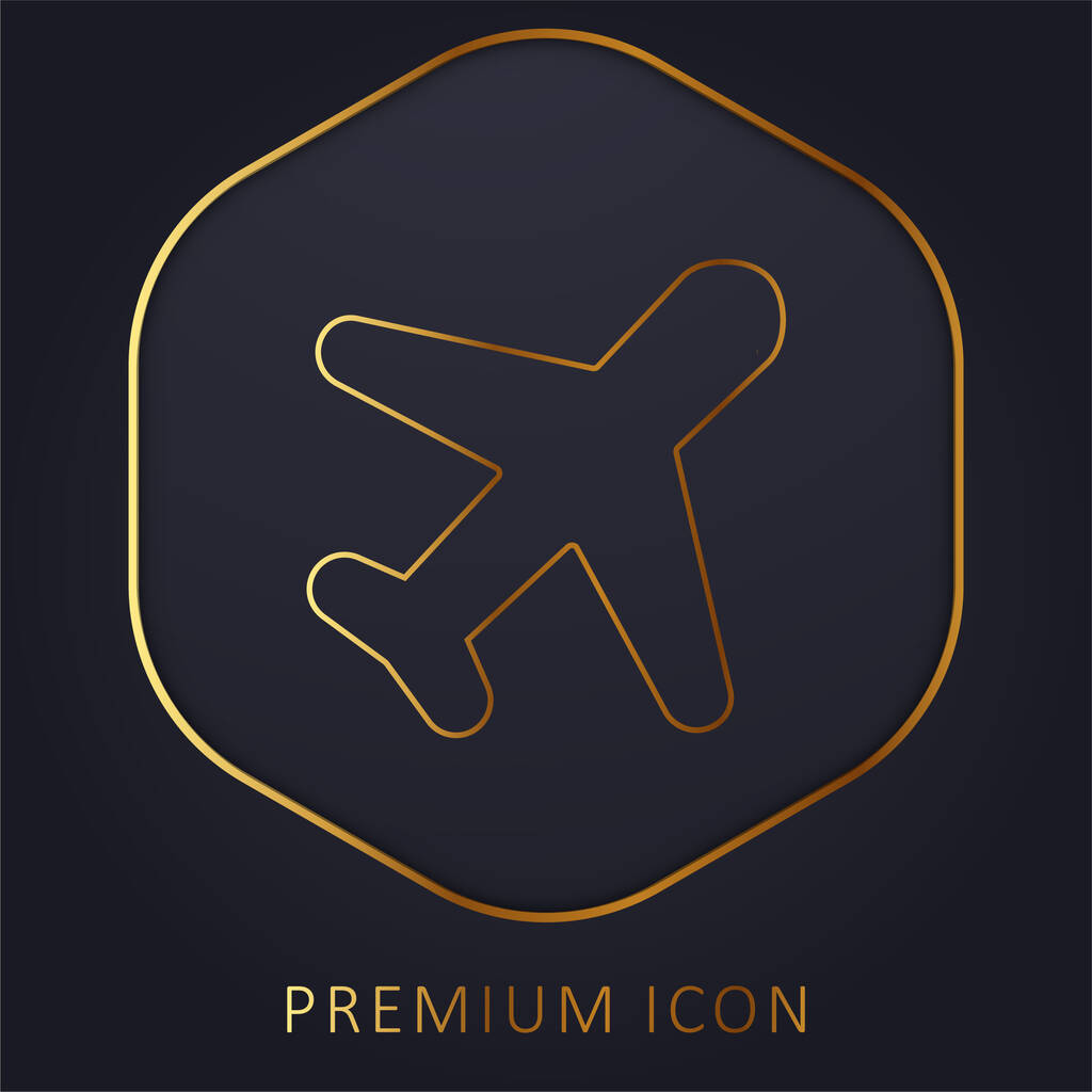 Línea dorada de correo aéreo logotipo premium o icono - Vector, Imagen