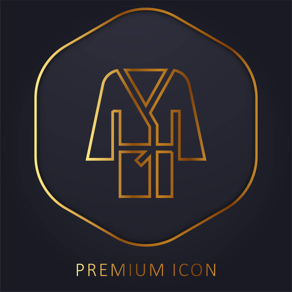 Халат золотой линии премиум логотип или значок - Вектор,изображение
