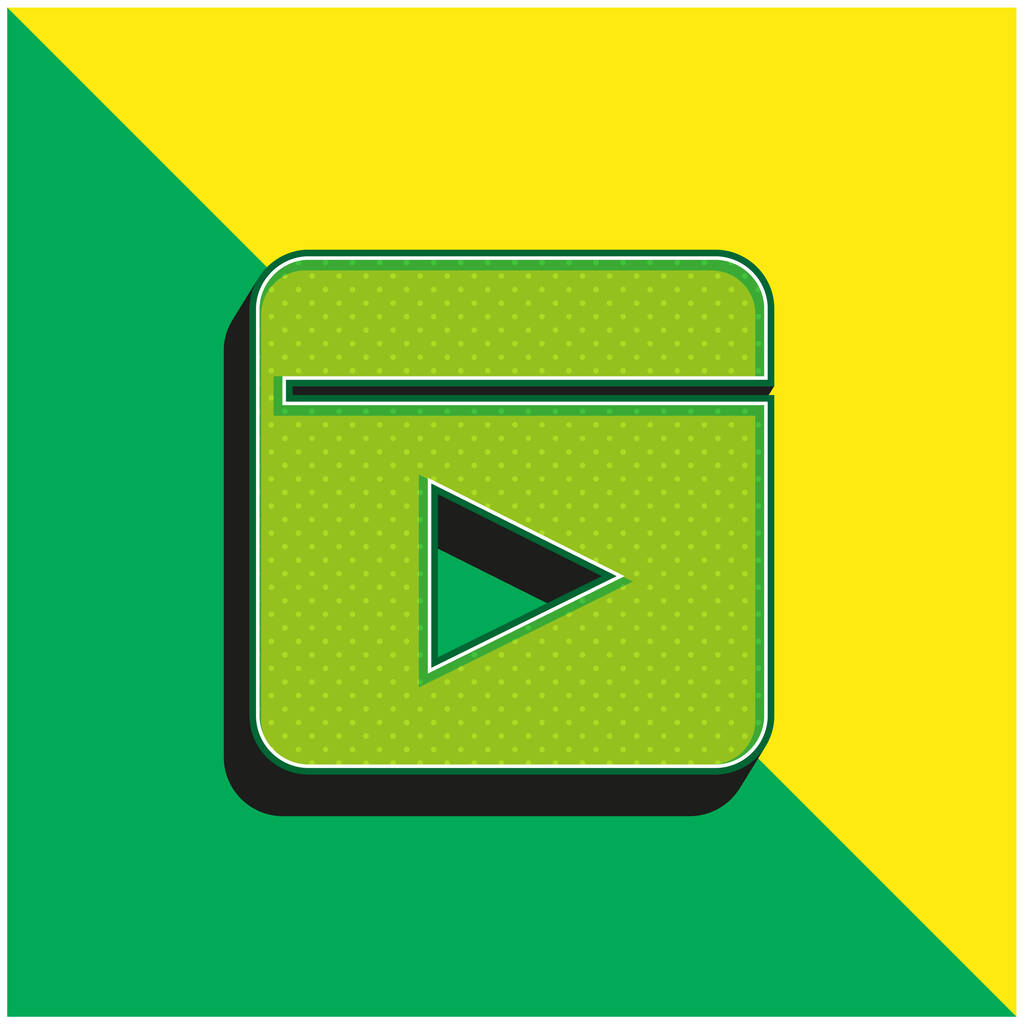Animation Logo vectoriel 3D moderne vert et jaune - Vecteur, image