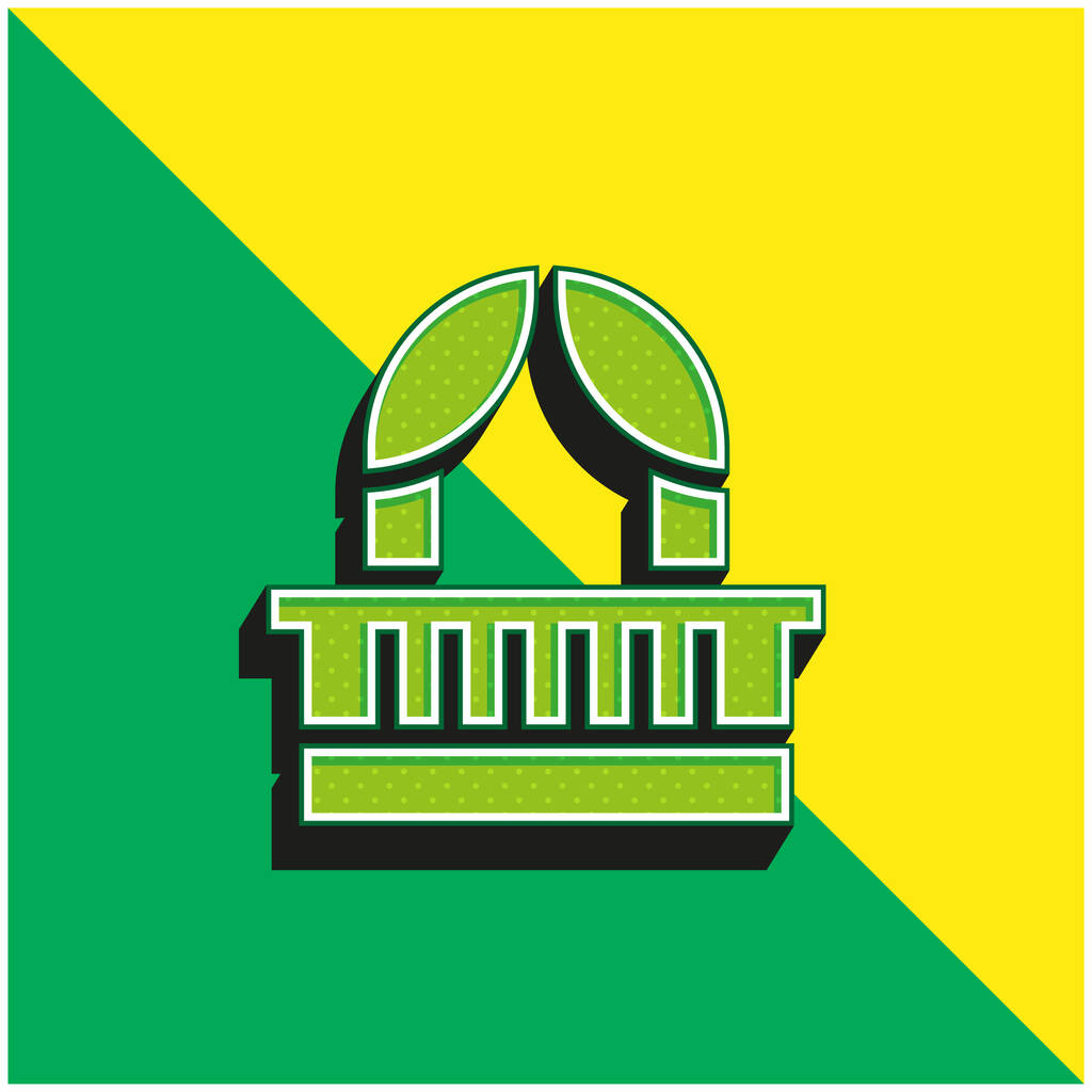 Зелений балкон і жовтий сучасний 3d векторний логотип. - Вектор, зображення