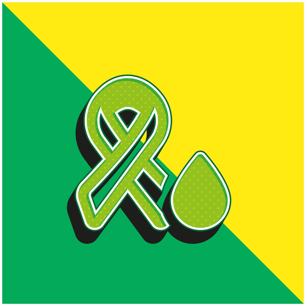 Análisis de sangre verde y amarillo moderno logotipo icono del vector 3d - Vector, Imagen