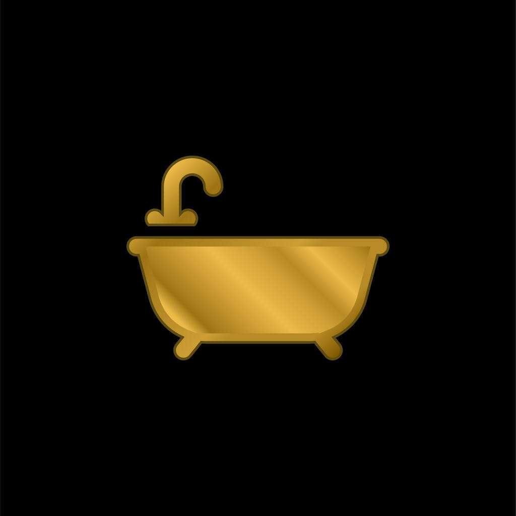 Επίχρυσο μεταλλικό εικονίδιο λουτρού ή φορέας λογότυπου - Διάνυσμα, εικόνα