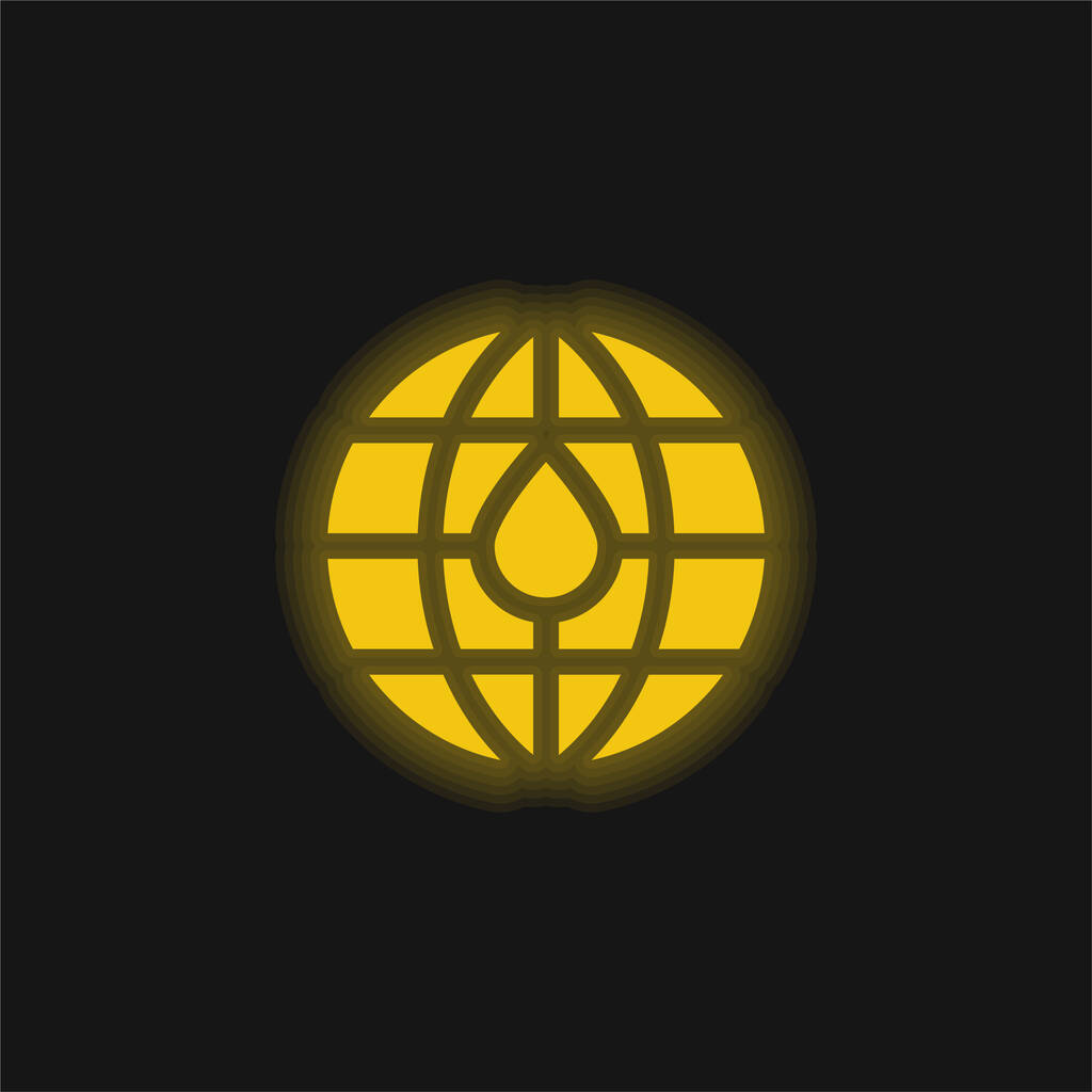Blutspende gelb leuchtendes Neon-Symbol - Vektor, Bild
